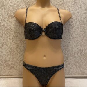 Victoria's Secret Shimmering Dark Black Bikini